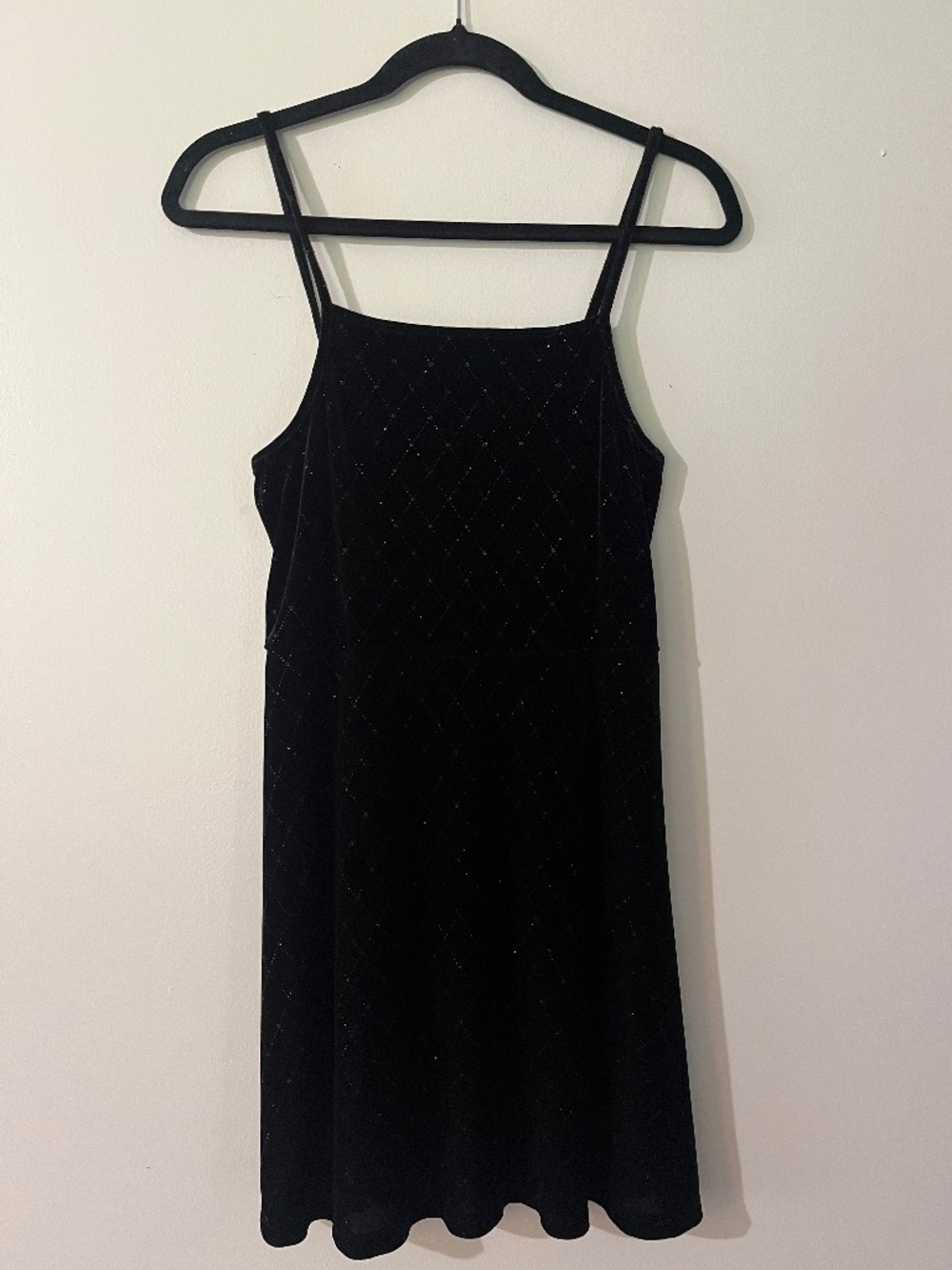 Primark Black Velvet Dress w/ Lattice Design